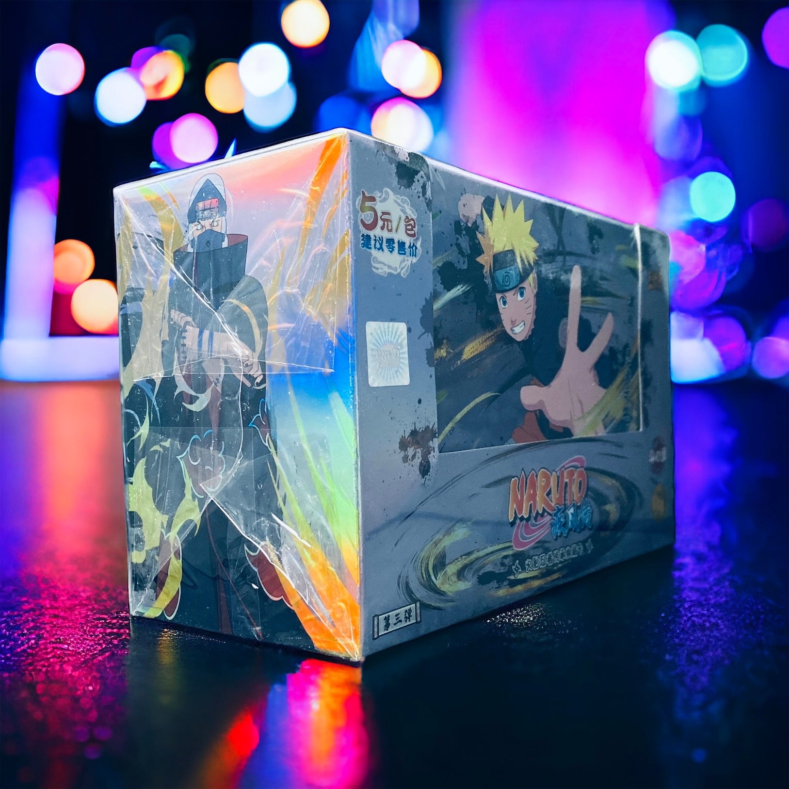 Left side of the Naruto Kayou Tier 3 Wave 3 booster box.